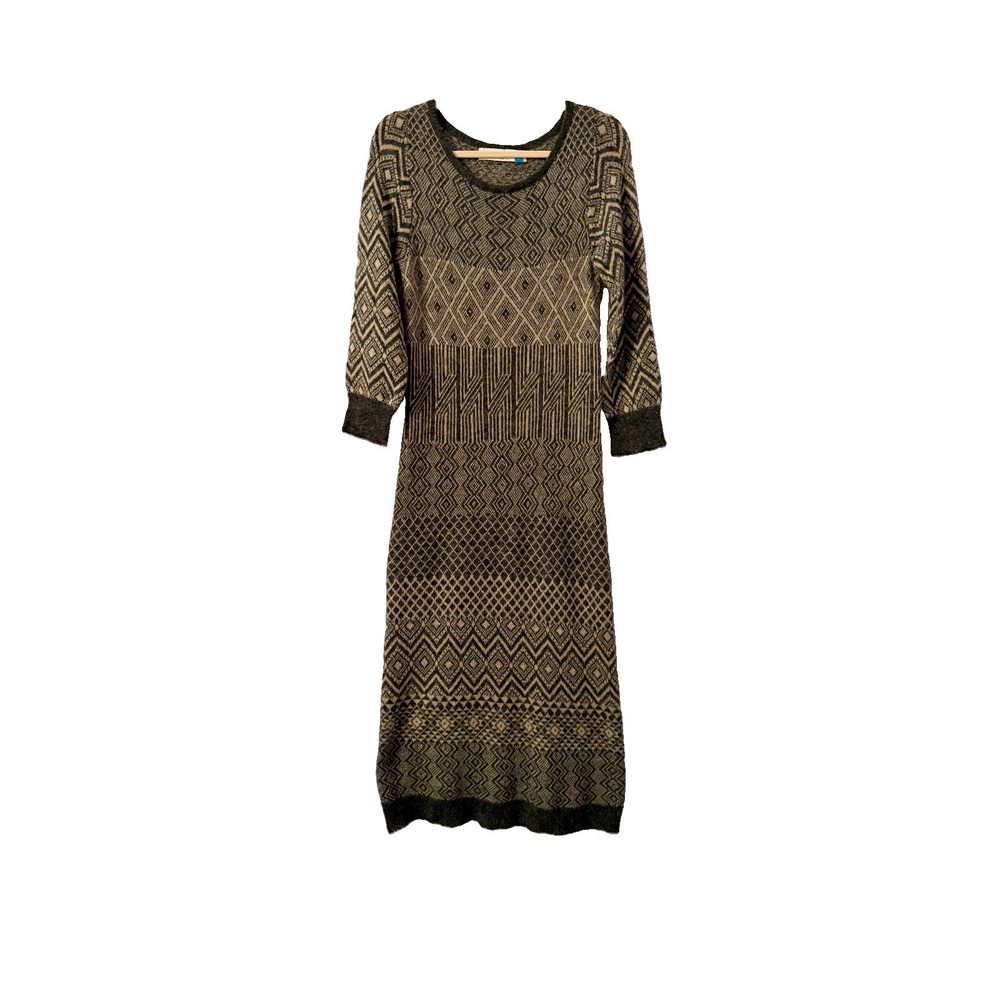 Anthropologie Sparrow Alpaca Blend Sweater Dress Size L Midi Scandinavian Nordic